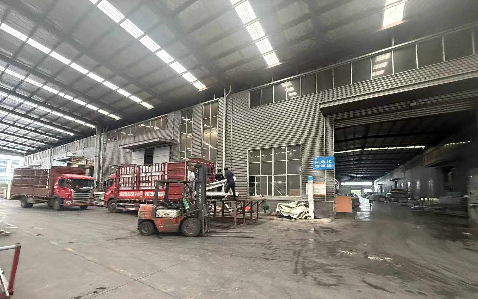 Real forklift logistics operation in the factory