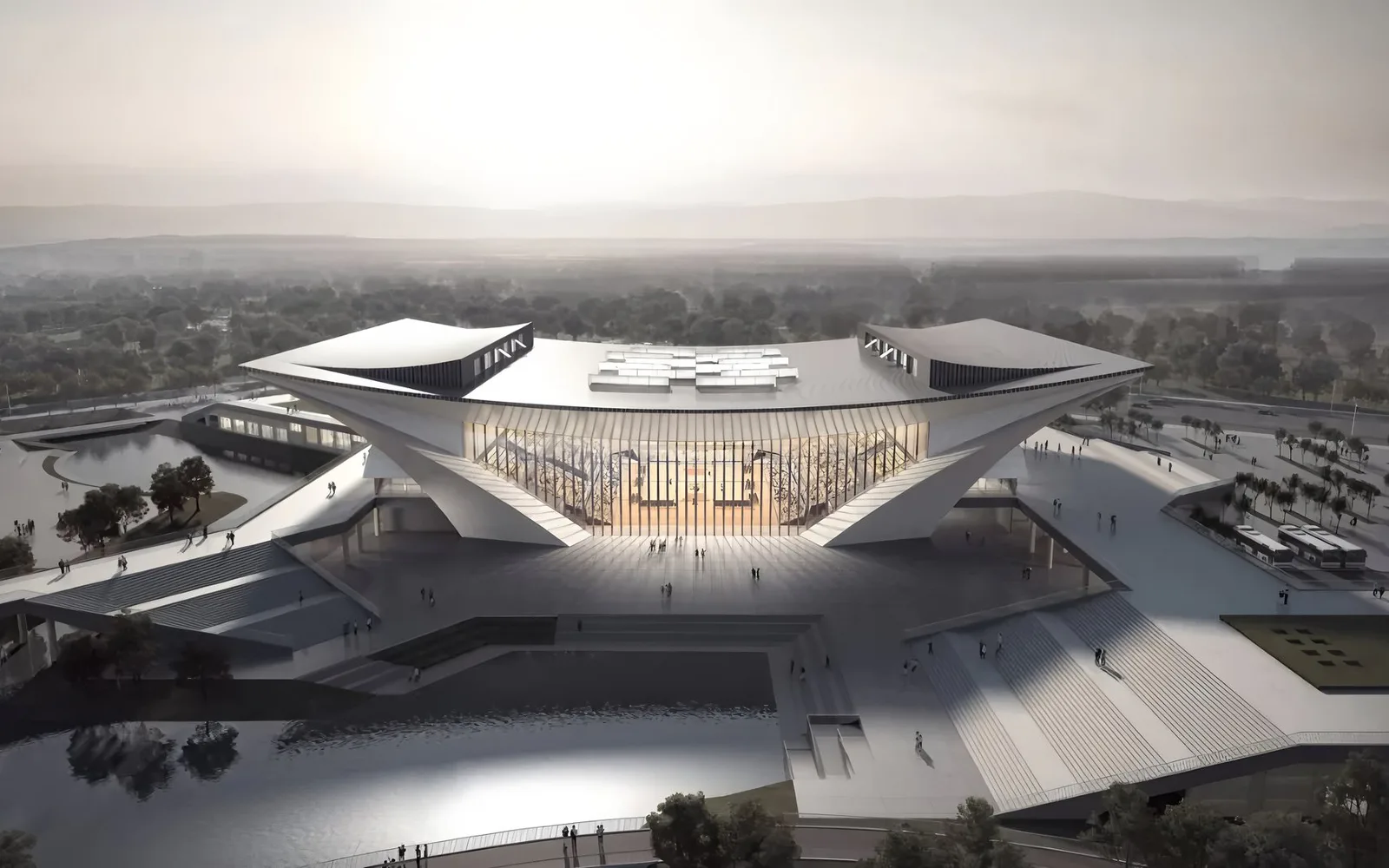 Exterior project view of Funing Culture and Sports Centre
